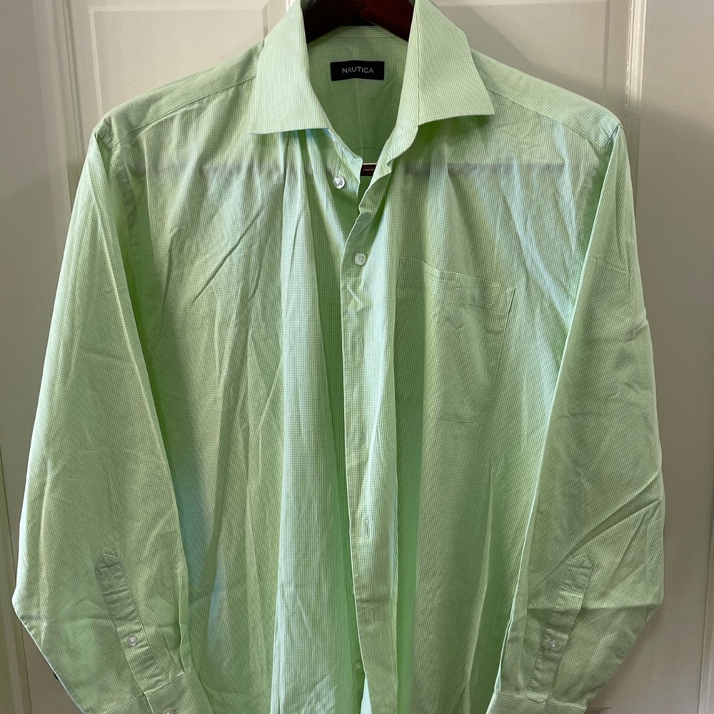 Nice Nautica Long Sleeve Green Dress Shirt